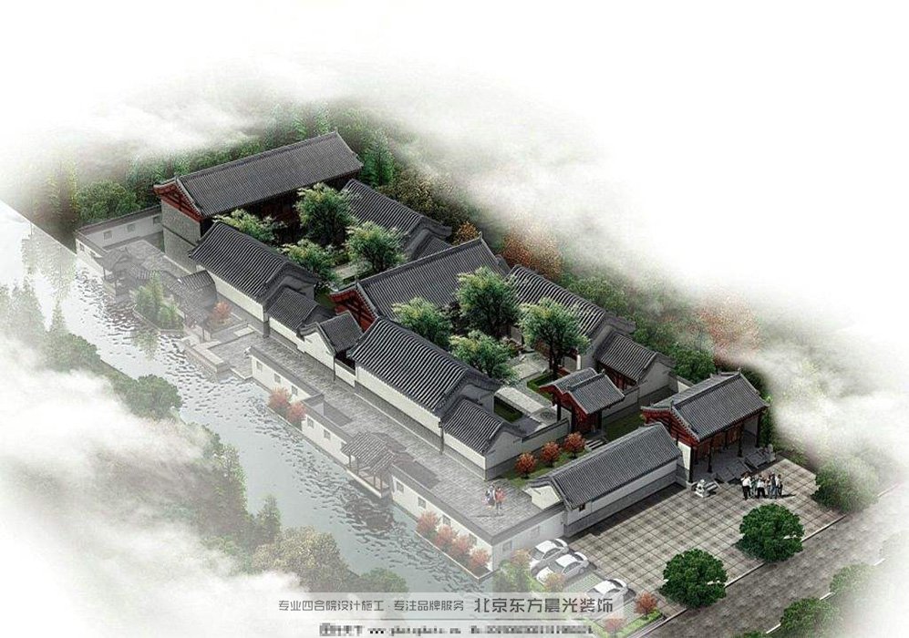 農(nóng)村三進中式建筑效果圖