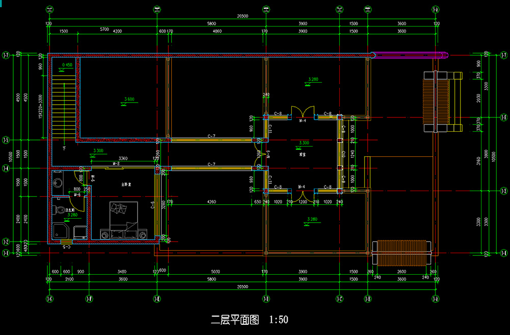 徽派二進中式建筑設計