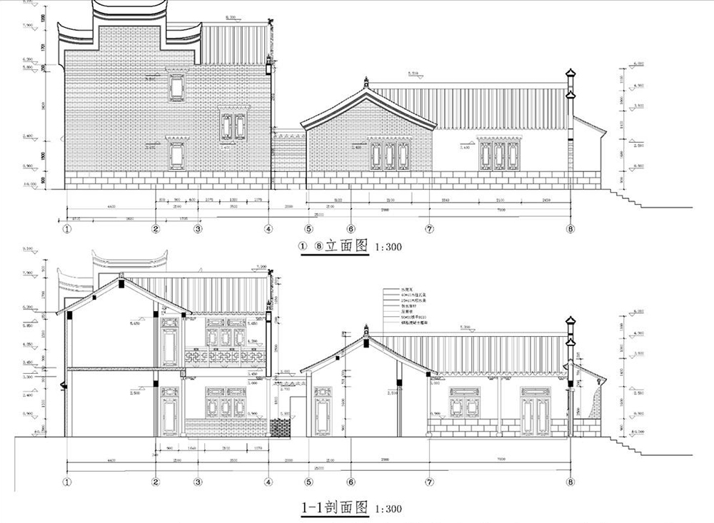 立面及剖面圖